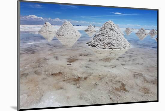 Piles of Salt on the Surface of the Salar De Uyuni Salt Lake, Bolivia-zanskar-Mounted Photographic Print