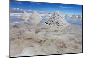 Piles of Salt on the Surface of the Salar De Uyuni Salt Lake, Bolivia-zanskar-Mounted Photographic Print