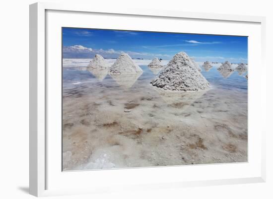 Piles of Salt on the Surface of the Salar De Uyuni Salt Lake, Bolivia-zanskar-Framed Photographic Print