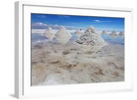 Piles of Salt on the Surface of the Salar De Uyuni Salt Lake, Bolivia-zanskar-Framed Photographic Print