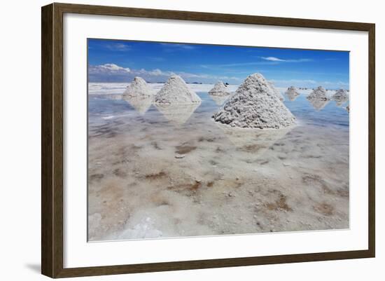 Piles of Salt on the Surface of the Salar De Uyuni Salt Lake, Bolivia-zanskar-Framed Photographic Print