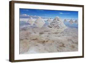 Piles of Salt on the Surface of the Salar De Uyuni Salt Lake, Bolivia-zanskar-Framed Photographic Print