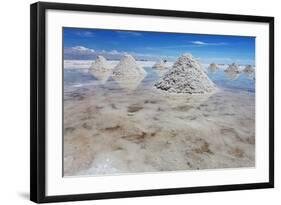 Piles of Salt on the Surface of the Salar De Uyuni Salt Lake, Bolivia-zanskar-Framed Photographic Print