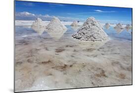 Piles of Salt on the Surface of the Salar De Uyuni Salt Lake, Bolivia-zanskar-Mounted Photographic Print