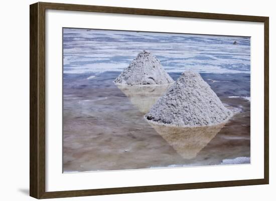 Piles of Salt on the Surface of the Salar De Uyuni Salt Lake, Bolivia-zanskar-Framed Photographic Print