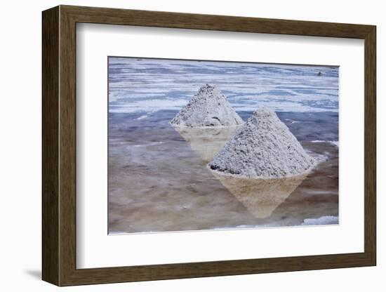 Piles of Salt on the Surface of the Salar De Uyuni Salt Lake, Bolivia-zanskar-Framed Photographic Print