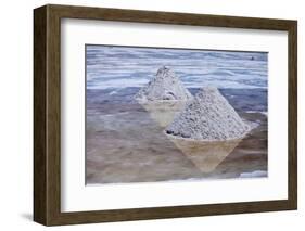 Piles of Salt on the Surface of the Salar De Uyuni Salt Lake, Bolivia-zanskar-Framed Photographic Print
