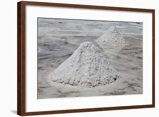 Piles of Salt on the Surface of the Salar De Uyuni Salt Lake, Bolivia-zanskar-Framed Photographic Print