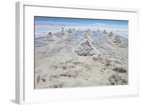 Piles of Salt on the Surface of the Salar De Uyuni Salt Lake, Bolivia-zanskar-Framed Photographic Print