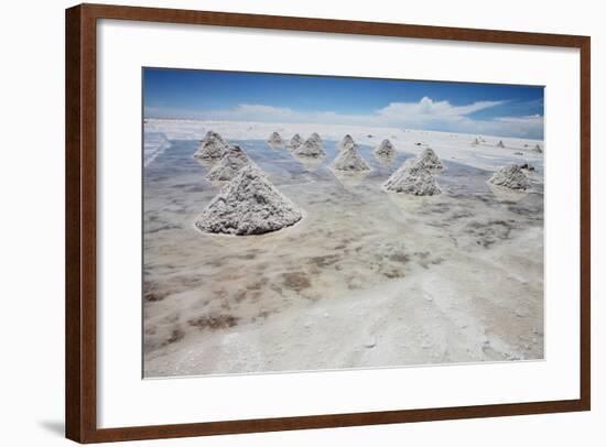 Piles of Salt on the Surface of the Salar De Uyuni Salt Lake, Bolivia-zanskar-Framed Photographic Print