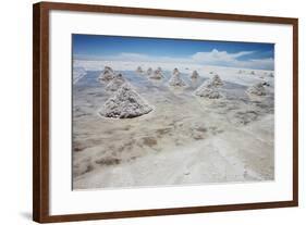 Piles of Salt on the Surface of the Salar De Uyuni Salt Lake, Bolivia-zanskar-Framed Photographic Print