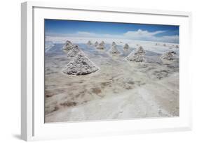 Piles of Salt on the Surface of the Salar De Uyuni Salt Lake, Bolivia-zanskar-Framed Photographic Print