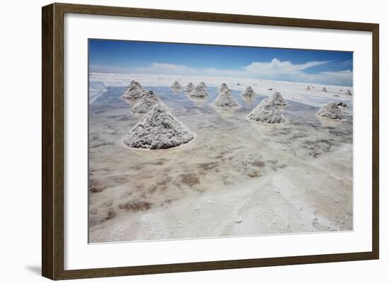 Piles of Salt on the Surface of the Salar De Uyuni Salt Lake, Bolivia-zanskar-Framed Photographic Print