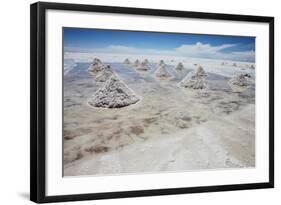 Piles of Salt on the Surface of the Salar De Uyuni Salt Lake, Bolivia-zanskar-Framed Photographic Print