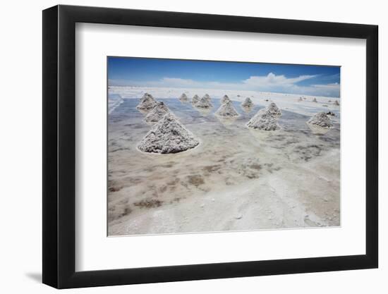 Piles of Salt on the Surface of the Salar De Uyuni Salt Lake, Bolivia-zanskar-Framed Photographic Print