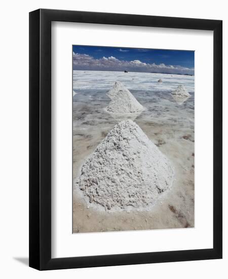 Piles of Salt on the Surface of the Salar De Uyuni Salt Lake, Bolivia-zanskar-Framed Photographic Print