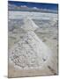 Piles of Salt on the Surface of the Salar De Uyuni Salt Lake, Bolivia-zanskar-Mounted Photographic Print