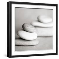 Piles of Stones BW 01-Tom Quartermaine-Framed Giclee Print