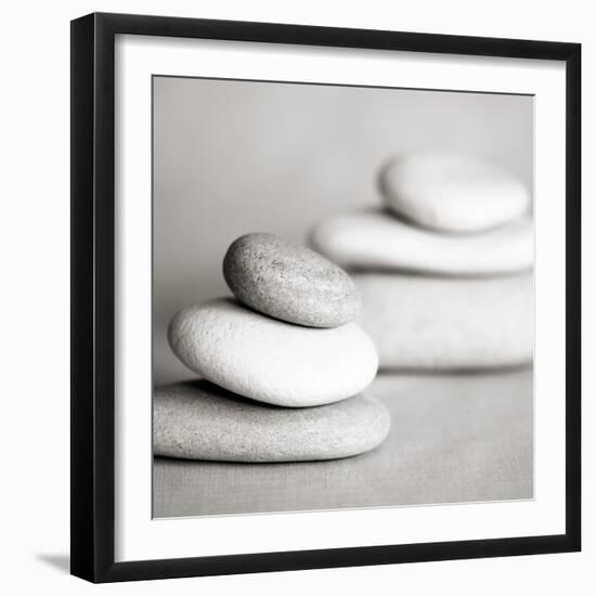 Piles of Stones BW 01-Tom Quartermaine-Framed Giclee Print