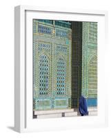 Pilgrim at the Shrine of Hazrat Ali, Mazar-I-Sharif, Afghanistan-Jane Sweeney-Framed Photographic Print