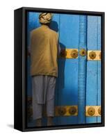 Pilgrim at the Shrine of Hazrat Ali, Mazar-I-Sharif, Afghanistan-Jane Sweeney-Framed Stretched Canvas