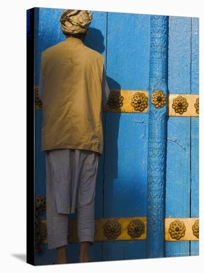 Pilgrim at the Shrine of Hazrat Ali, Mazar-I-Sharif, Afghanistan-Jane Sweeney-Stretched Canvas