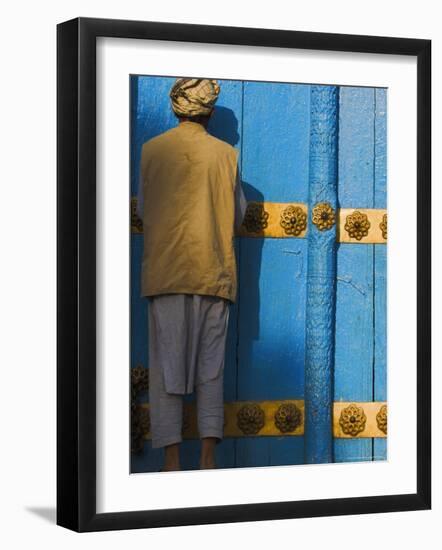 Pilgrim at the Shrine of Hazrat Ali, Mazar-I-Sharif, Afghanistan-Jane Sweeney-Framed Photographic Print