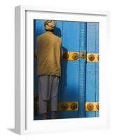 Pilgrim at the Shrine of Hazrat Ali, Mazar-I-Sharif, Afghanistan-Jane Sweeney-Framed Photographic Print