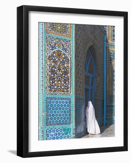 Pilgrim at the Shrine of Hazrat Ali, Mazar-I-Sharif, Balkh, Afghanistan, Asia-Jane Sweeney-Framed Photographic Print