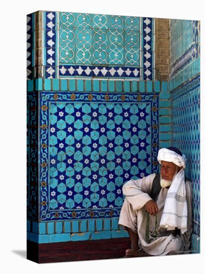 Pilgrim at the Shrine of Hazrat Ali, Who was Assassinated in 661, Mazar-I-Sharif, Afghanistan-Jane Sweeney-Stretched Canvas