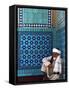 Pilgrim at the Shrine of Hazrat Ali, Who was Assassinated in 661, Mazar-I-Sharif, Afghanistan-Jane Sweeney-Framed Stretched Canvas