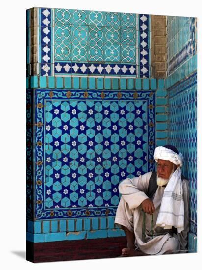 Pilgrim at the Shrine of Hazrat Ali, Who was Assassinated in 661, Mazar-I-Sharif, Afghanistan-Jane Sweeney-Stretched Canvas
