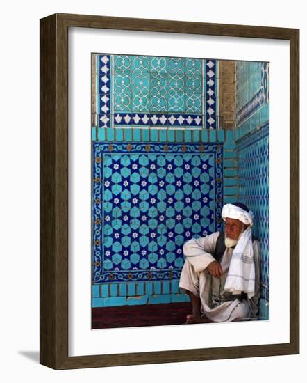 Pilgrim at the Shrine of Hazrat Ali, Who was Assassinated in 661, Mazar-I-Sharif, Afghanistan-Jane Sweeney-Framed Photographic Print
