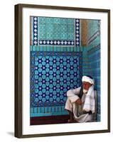 Pilgrim at the Shrine of Hazrat Ali, Who was Assassinated in 661, Mazar-I-Sharif, Afghanistan-Jane Sweeney-Framed Photographic Print