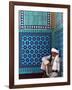 Pilgrim at the Shrine of Hazrat Ali, Who was Assassinated in 661, Mazar-I-Sharif, Afghanistan-Jane Sweeney-Framed Photographic Print