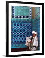 Pilgrim at the Shrine of Hazrat Ali, Who was Assassinated in 661, Mazar-I-Sharif, Afghanistan-Jane Sweeney-Framed Photographic Print