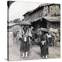 Pilgrim Beggars Beating Little Gongs, Near Lake Kawaguchi, Japan, 1904-Underwood & Underwood-Stretched Canvas