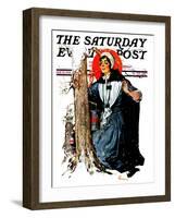 "Pilgrim Collecting Sap," Saturday Evening Post Cover, February 25, 1928-Elbert Mcgran Jackson-Framed Giclee Print