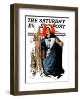 "Pilgrim Collecting Sap," Saturday Evening Post Cover, February 25, 1928-Elbert Mcgran Jackson-Framed Giclee Print