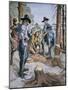 Pilgrim Fathers and Squanto, the Friendly Indian, after an Illustration by C. W. Jefferys, 1926-null-Mounted Giclee Print