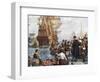 Pilgrim Fathers Boarding the Mayflower-null-Framed Giclee Print