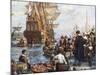 Pilgrim Fathers Boarding the Mayflower-null-Mounted Giclee Print
