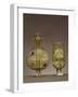 Pilgrim Flask and Glass, Decorated in Polychrome Enamel with Animal and Plant Motifs, Spain-null-Framed Giclee Print