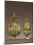 Pilgrim Flask and Glass, Decorated in Polychrome Enamel with Animal and Plant Motifs, Spain-null-Mounted Giclee Print