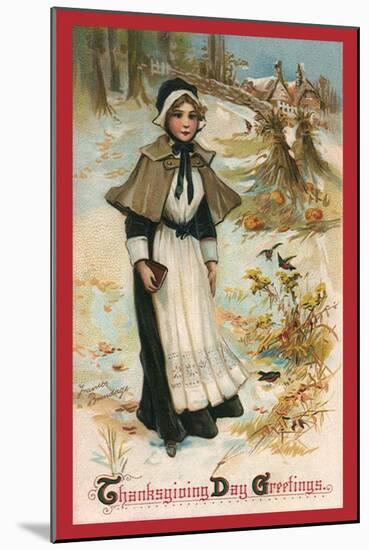 Pilgrim Girl in Snow, 1910-null-Mounted Giclee Print