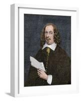 Pilgrim Leader Edward Winslow Portrait Holding a Document-null-Framed Giclee Print