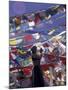 Pilgrim Praying Among Flags, Tibet-Keren Su-Mounted Premium Photographic Print