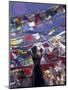 Pilgrim Praying Among Flags, Tibet-Keren Su-Mounted Photographic Print