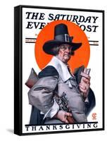 "Pilgrim," Saturday Evening Post Cover, November 29, 1924-Joseph Christian Leyendecker-Framed Stretched Canvas