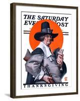 "Pilgrim," Saturday Evening Post Cover, November 29, 1924-Joseph Christian Leyendecker-Framed Giclee Print